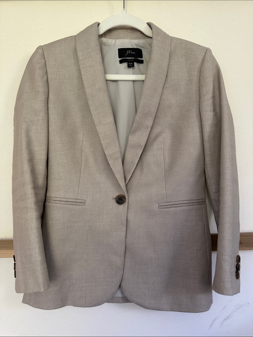 J. Crew Linen Parke Blazer in Light Beige
